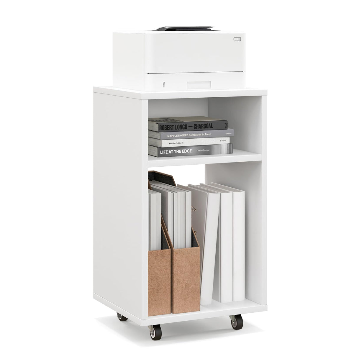 Giantex Mobile File Cabinet, Rolling Vertical Filing Cabinet with 2 Open Shelves