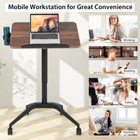 Giantex Mobile Height Adjustable Standing Desk, Stand Workstation