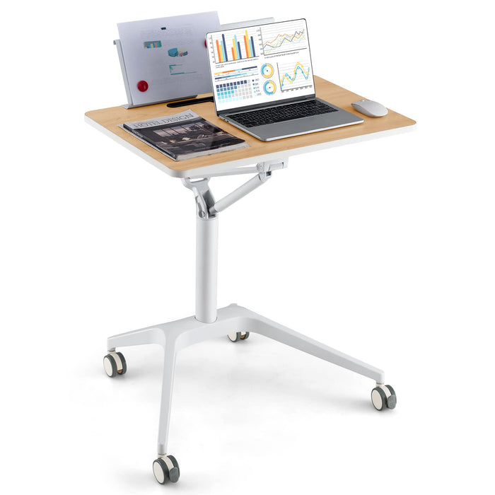 Giantex Mobile Standing Desk, Height Adjustable Sit to Stand Computer Desk