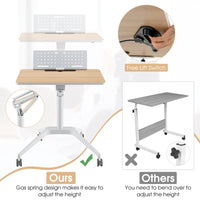 Giantex Mobile Standing Desk, Height Adjustable Sit to Stand Computer Desk