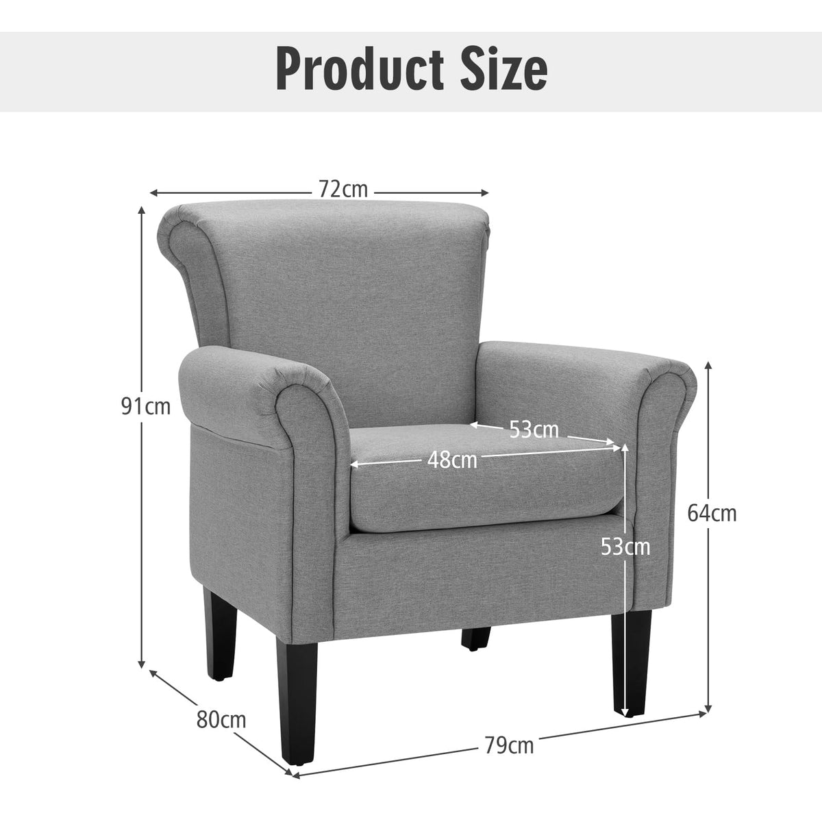 Giantex Modern Fabric Upholstery Accent Chair