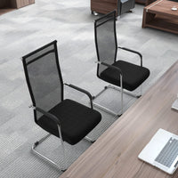 Giantex Office Guest Chairs Set of 2, Meeting Room Conference Chair with Metal Sled Base and Armrests