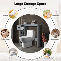 Giantex Over The Toilet Storage Cabinet w/Adjustable Shelves & Toilet Paper Holder