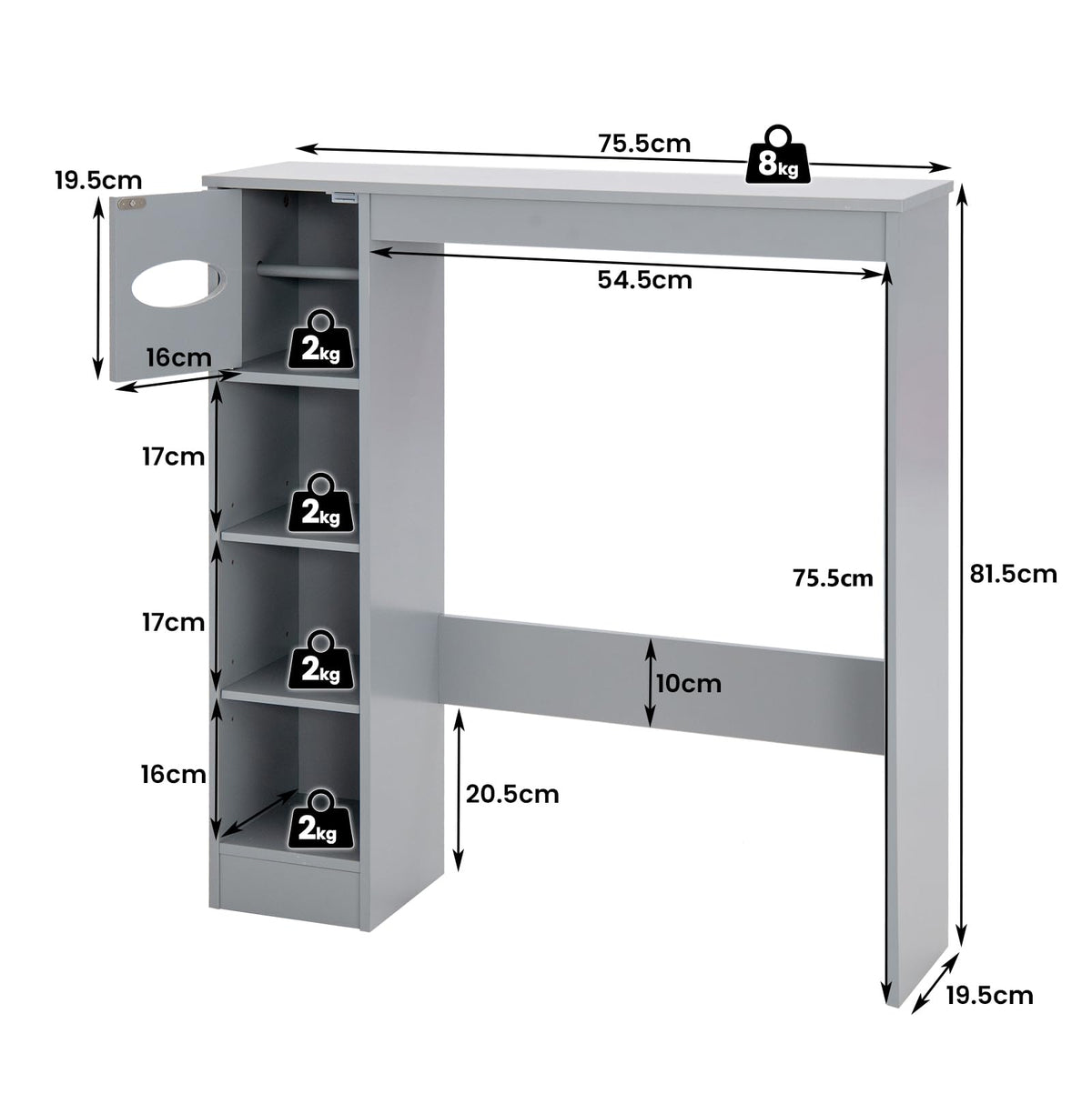 Giantex Over The Toilet Storage Cabinet w/Adjustable Shelves & Toilet Paper Holder