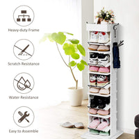 Giantex Rotated Shoe Rack, 9 Tier Wooden Shoe Organizer