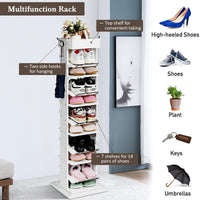 Giantex Rotated Shoe Rack, 9 Tier Wooden Shoe Organizer