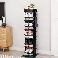 Giantex Rotated Shoe Rack, 9 Tier Wooden Shoe Organizer