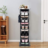 Giantex Rotated Shoe Rack, 9 Tier Wooden Shoe Organizer