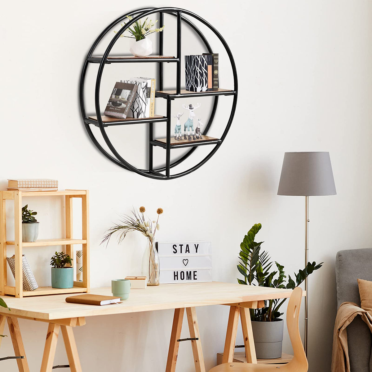 Giantex Round Circular Wall-Mounted Shelves