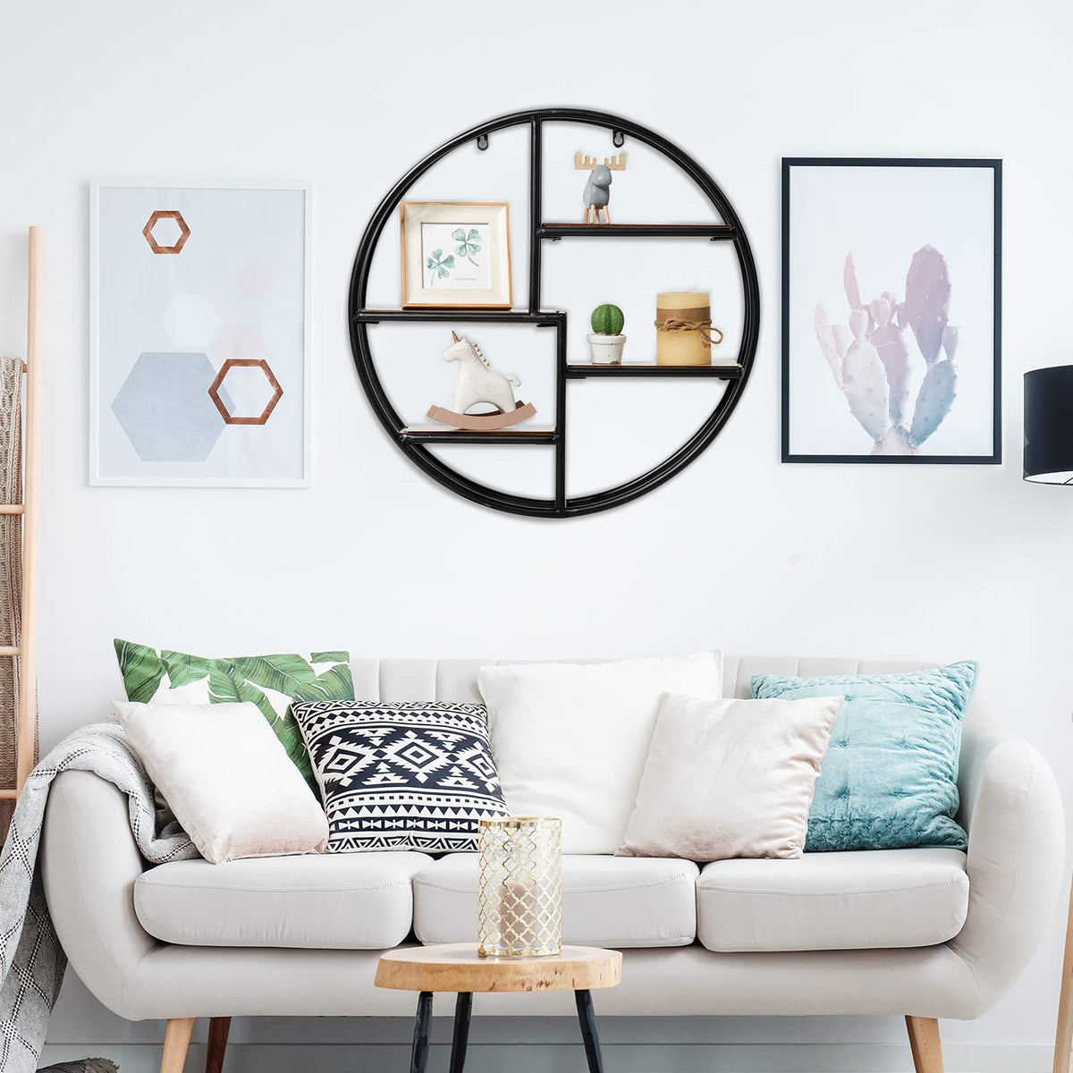Giantex Round Circular Wall-Mounted Shelves