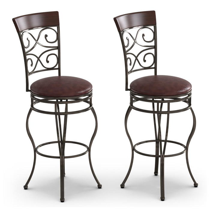 Giantex Set of 2PCS Retro Bar Stool, 360-degree Swivel