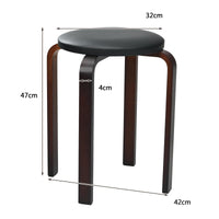 Giantex Set of 4 Bentwood Stools, Backless Counter Stools with Non-Slip Foot Mats