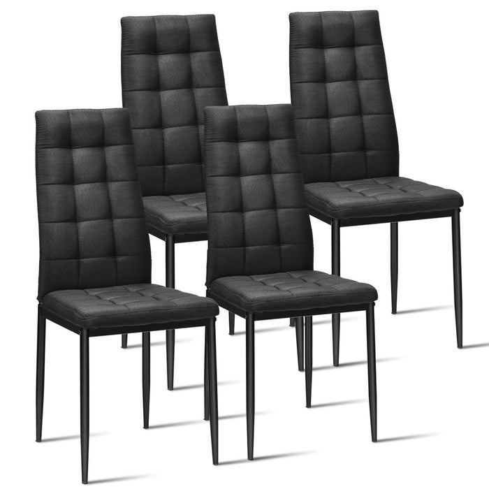 Giantex Set of 4 Dining Chairs, 4 PCS Armless Side Fabric Chairs