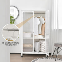 Giantex Storage Wardrobe Cabinet, Mobile Metal Armoire Closet