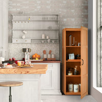 Giantex Tall Storage Cabinet, 153cm Farmhouse Freestanding Floor Cabinet with 4 Storage Shelves