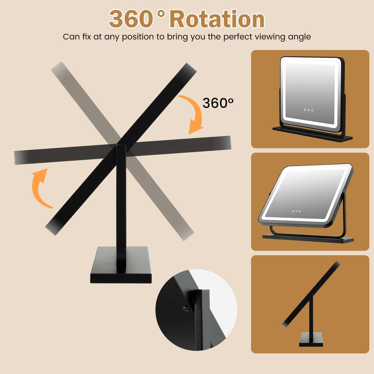 Giantex Vanity Mirror with Lights, Tabletop LED Lighted Mirror