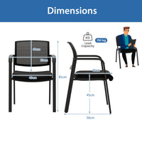 Giantex Waiting Room Chairs Set of 2, Stackable Office Guest Mesh Chairs with Armrests