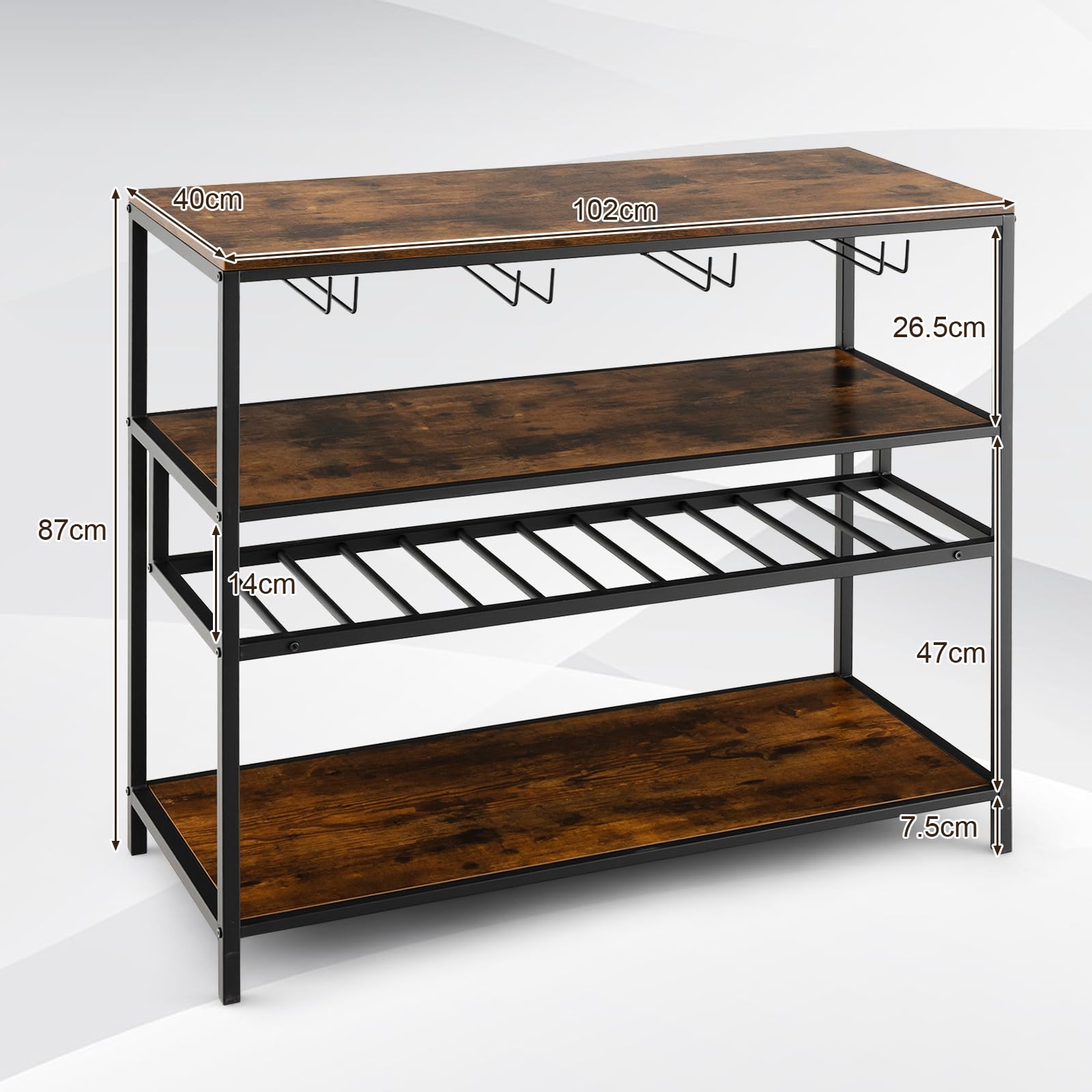 Giantex Wine Rack Table, Industrial Bar Cabinet – Giantex.au