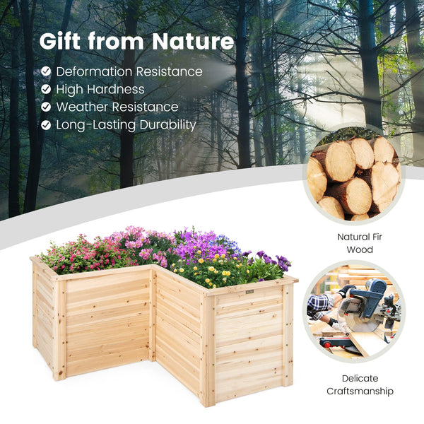Giantex Wooden Raised Garden Bed, 62 CM Tall Outdoor Elevated Planter Box