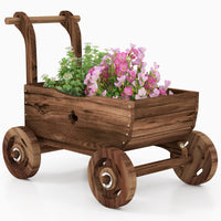 Giantex Wooden Wagon Planter Box with Wheels