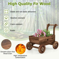 Giantex Wooden Wagon Planter Box with Wheels