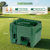 Golf Ball Dispenser with 50-Ball Capacity and 6-Club Holder with 2 Hitting Modes