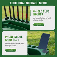 Golf Ball Dispenser with 50-Ball Capacity and 6-Club Holder with 2 Hitting Modes