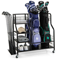 Golf Bag Storage Garage Organizer with Extra Storage Rack for Golf Club