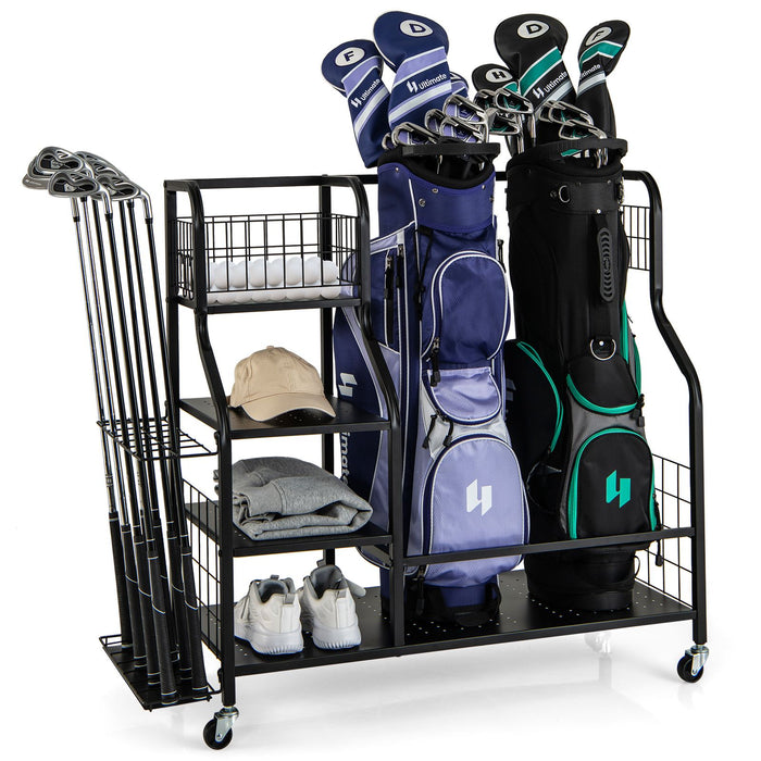 Golf Bag Storage Garage Organizer with Extra Storage Rack for Golf Club