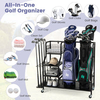 Golf Bag Storage Garage Organizer with Extra Storage Rack for Golf Club