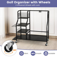 Golf Bag Storage Garage Organizer with Extra Storage Rack for Golf Club
