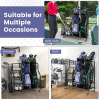 Golf Bag Storage Garage Organizer with Extra Storage Rack for Golf Club