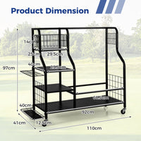 Golf Bag Storage Garage Organizer with Extra Storage Rack for Golf Club