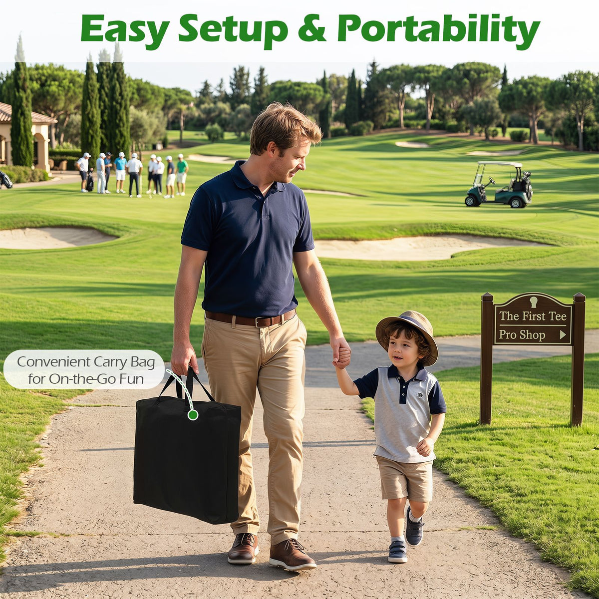 Golf Chipping Game Set with Large Mat 2 Clubs and 24 Sticky Balls