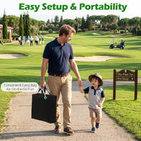 Golf Chipping Game Set with Large Mat 2 Clubs and 24 Sticky Balls