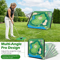 Golf Chipping Game Set with Large Mat 2 Clubs and 24 Sticky Balls