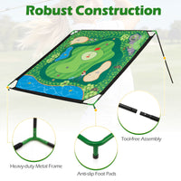 Golf Chipping Game Set with Large Mat 2 Clubs and 24 Sticky Balls