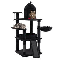 Gothic Cat Tree 127cm with House Coffin Bed and Scratching Posts