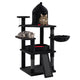 Gothic Cat Tree 127cm with House Coffin Bed and Scratching Posts