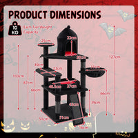 Gothic Cat Tree 127cm with House Coffin Bed and Scratching Posts