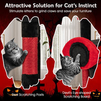 Gothic Cat Tree with Plush Perch Spider Dangling Toy and Scratching Board for Indoor Cats