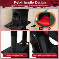 Gothic Cat Tree with 2 Condos Scratching Posts and Hammock for Cats