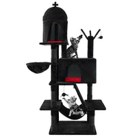 Gothic Cat Tree with 2 Condos Scratching Posts and Hammock for Cats