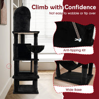 Gothic Cat Tree with 2 Condos Scratching Posts and Hammock for Cats