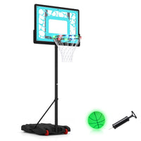 Portable Pool Basketball Goal with Fillable Base Wheels and Ball for Driveway
