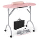 Black Manicure Nail Table Portable Station Desk Spa Salon Equipment