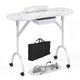 Black Manicure Nail Table Portable Station Desk Spa Salon Equipment