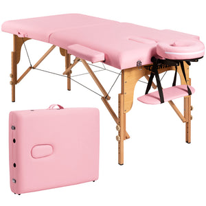 Giantex 213cm Massage Table, Folding Massage Bed with Adjustable Height & Headrest and Carrying Bag