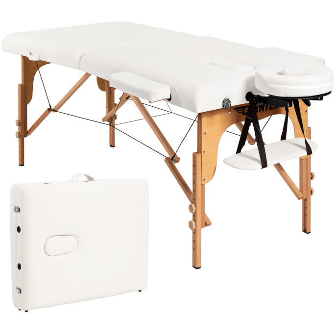 Giantex 213cm Massage Table, Folding Massage Bed with Adjustable Height & Headrest and Carrying Bag