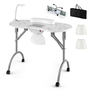 Folding Manicure Nail Table with Electric Dust Collector